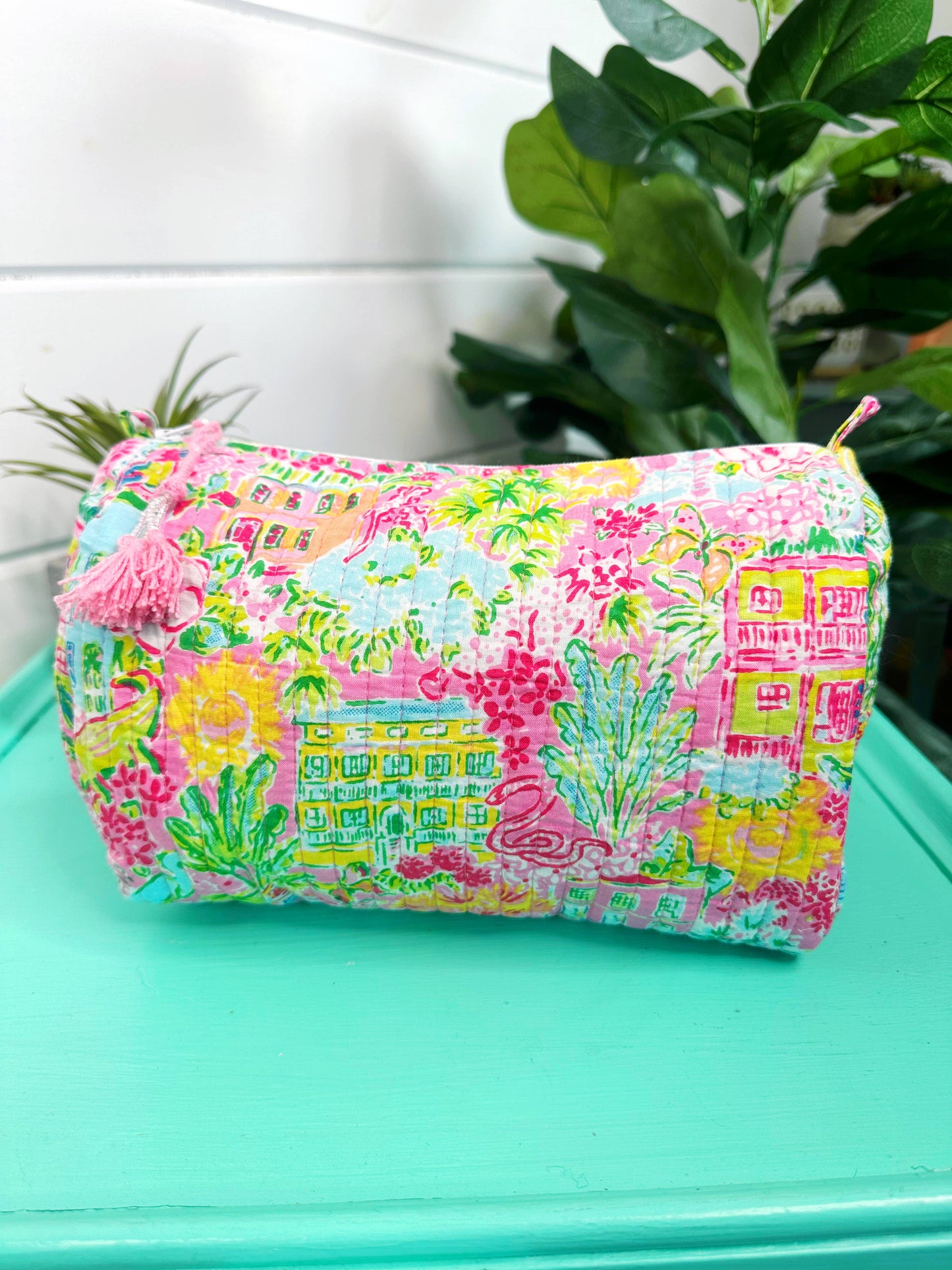 Quilted Makeup Bag | Cosmetic Toiletry Bag | Southern Town