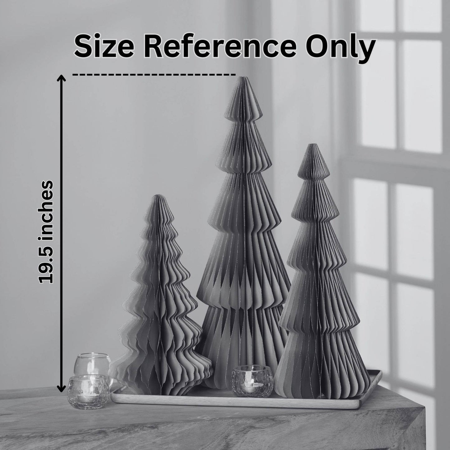 Honeycomb trees, vintage folding paper, Christmas, Winter: Set 3 Olive