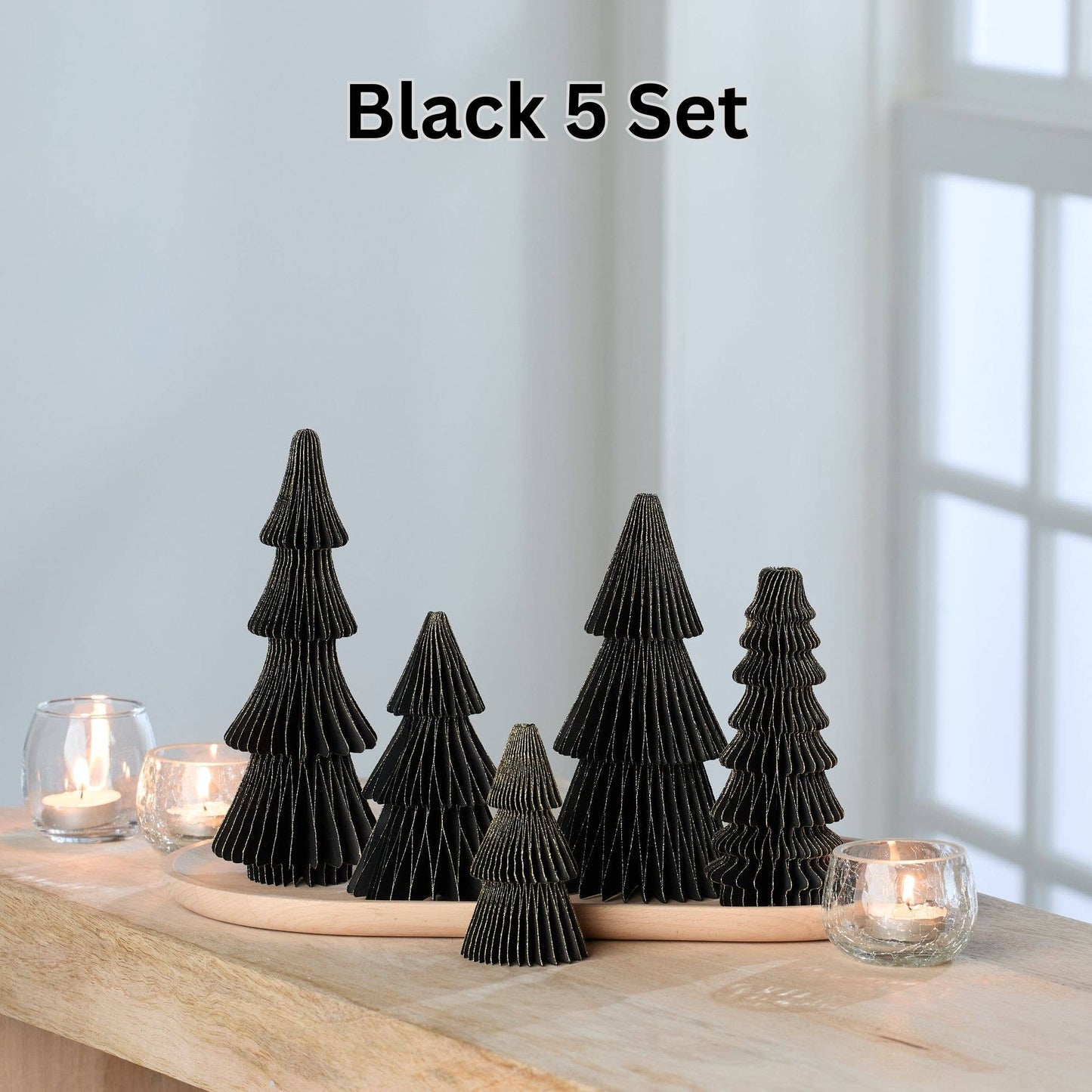 Honeycomb trees, vintage folding paper, Christmas, Winter: Set 3 Ivory