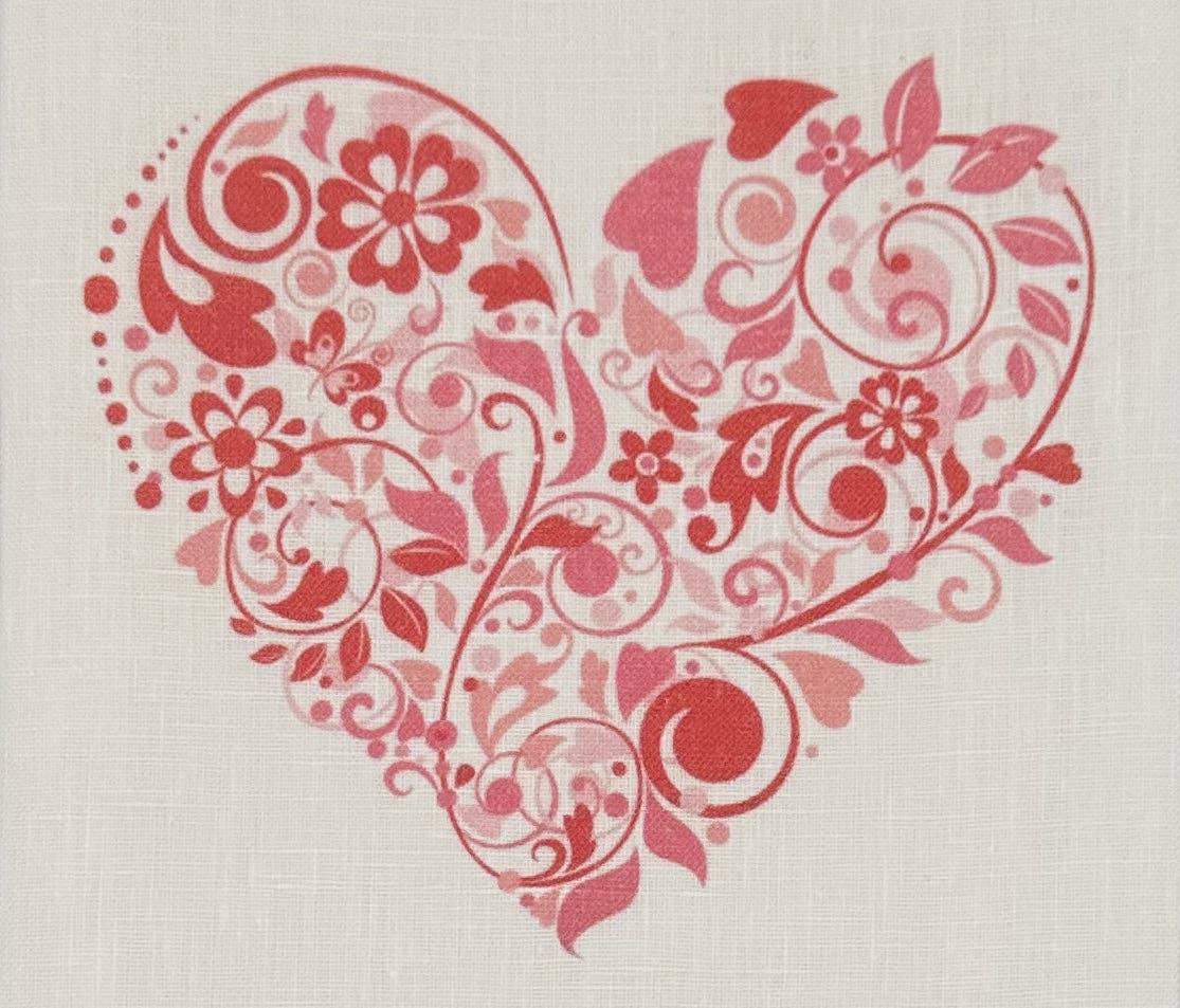Mod Heart Linen Tissue Box Cover