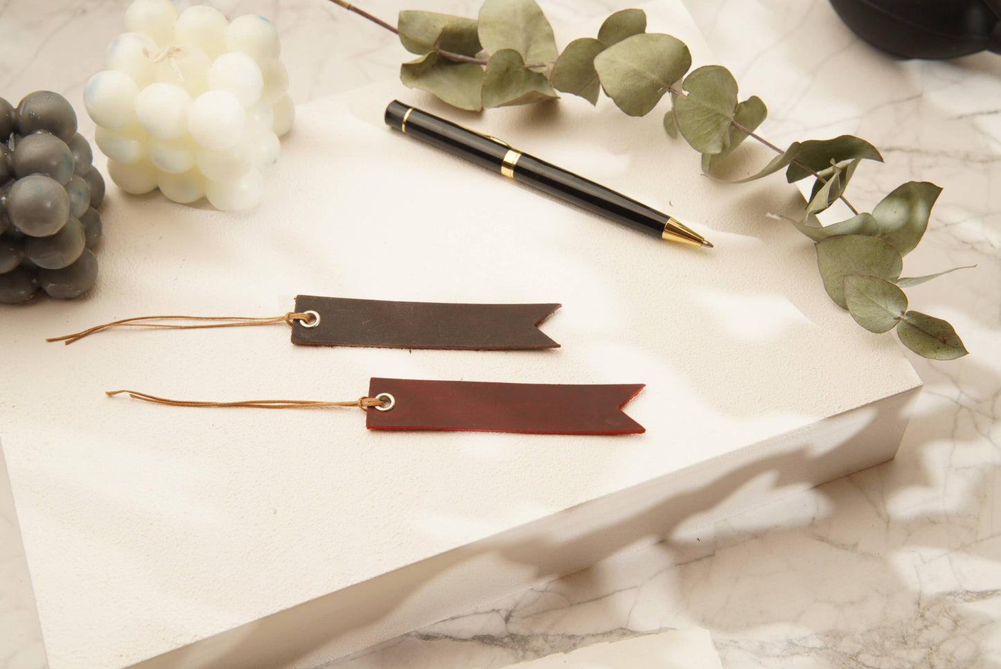 Leather Heart Bookmark, Reader Gift, Book accessories: Red / Heart Shaped