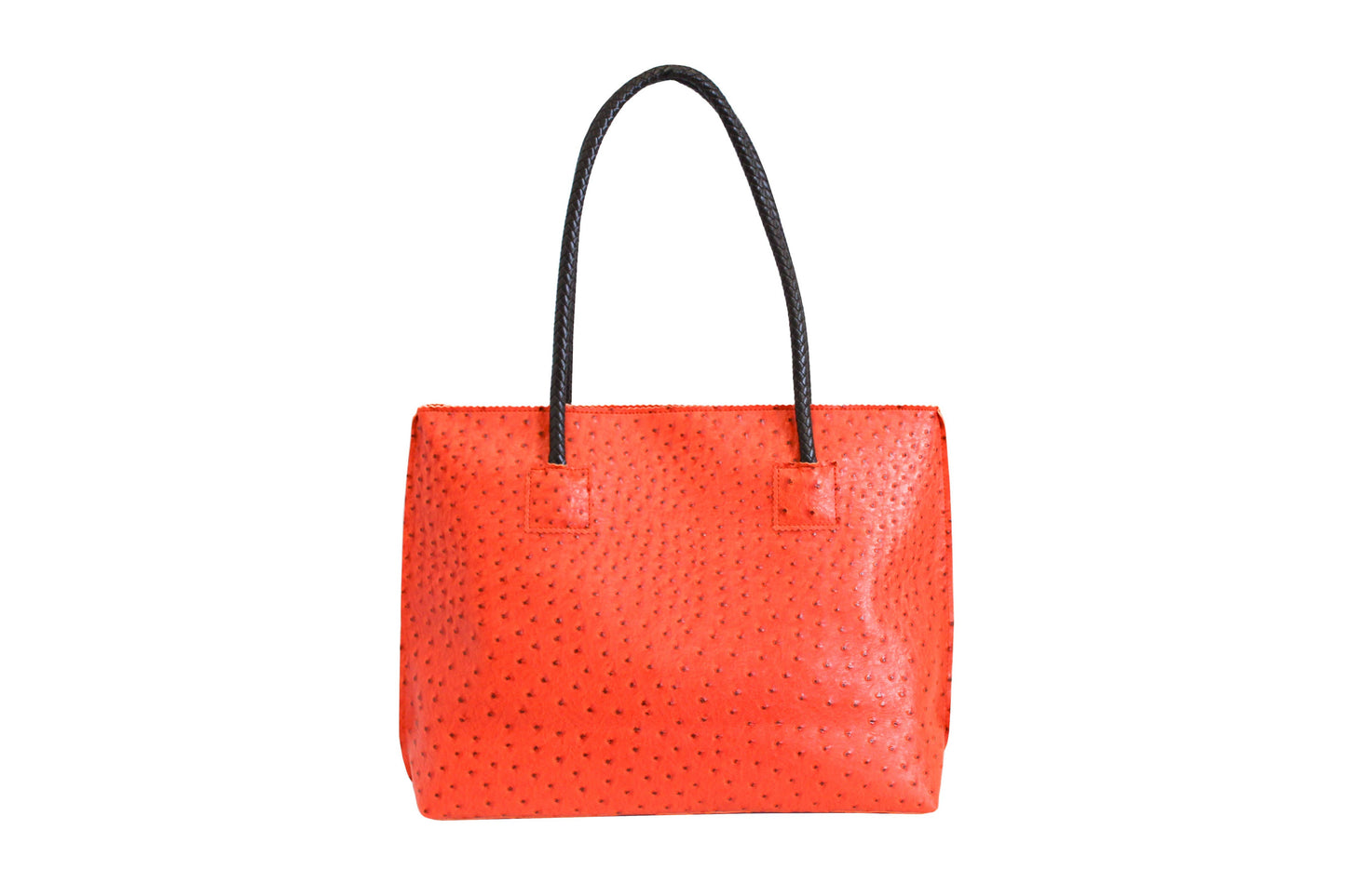 Lightweight Ostrich Zippered Tote Bag: Camel