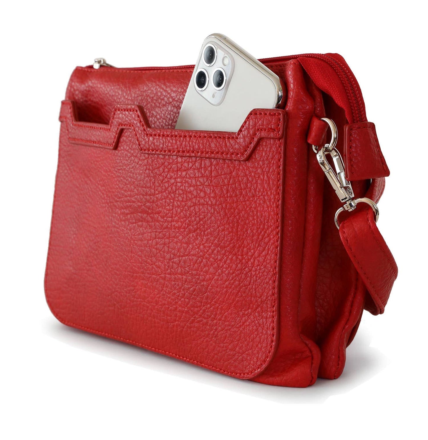 Versatile Vegan Leather Crossbody Bag: Blush