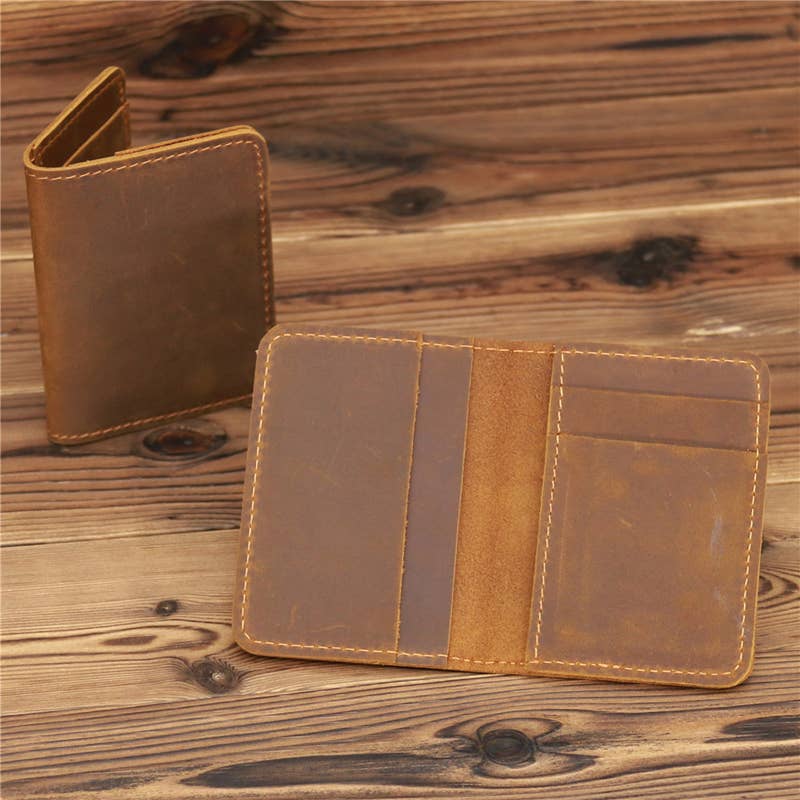 Genuine Leather Wallet, Handmade Wallet: Brown