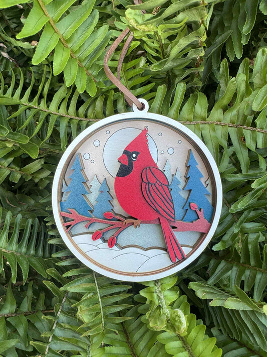 Red Cardinal - Round: Ornament