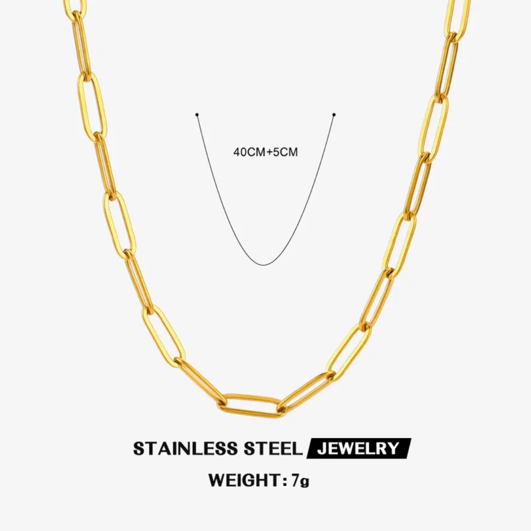Daily Wear Paperclip Necklace | Dainty Gold Chain