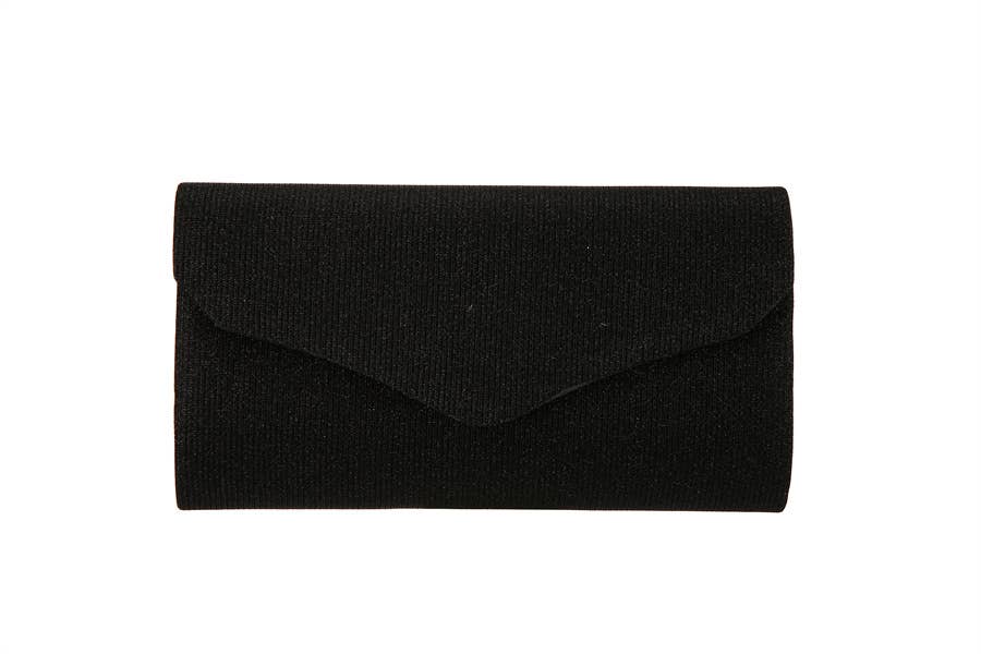 Ladies Fabric Clutch Envelope Handbag : Black