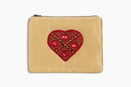 Red Heart Zipper Pouch