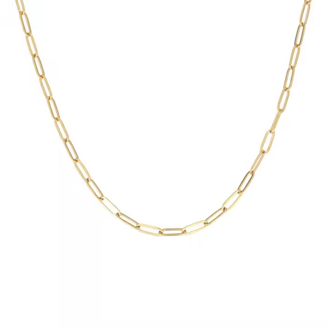 Daily Wear Paperclip Necklace | Dainty Gold Chain