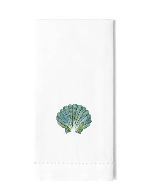 Shell Scallop Teal Hand Towel