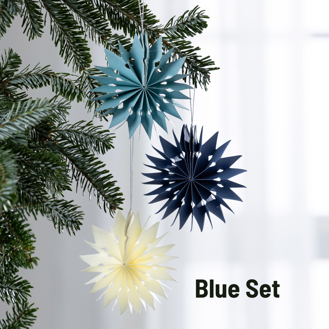 Honeycomb paper angels, ornaments, snowmen, snowflakes: Snowman Set 3