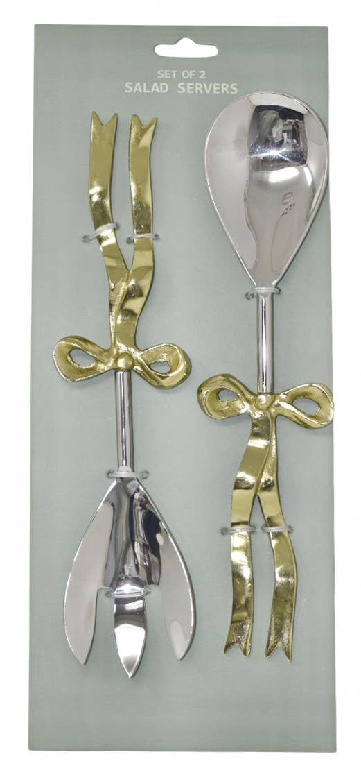 S/2 SALAD SERVER SET WITH BOW HANDLES