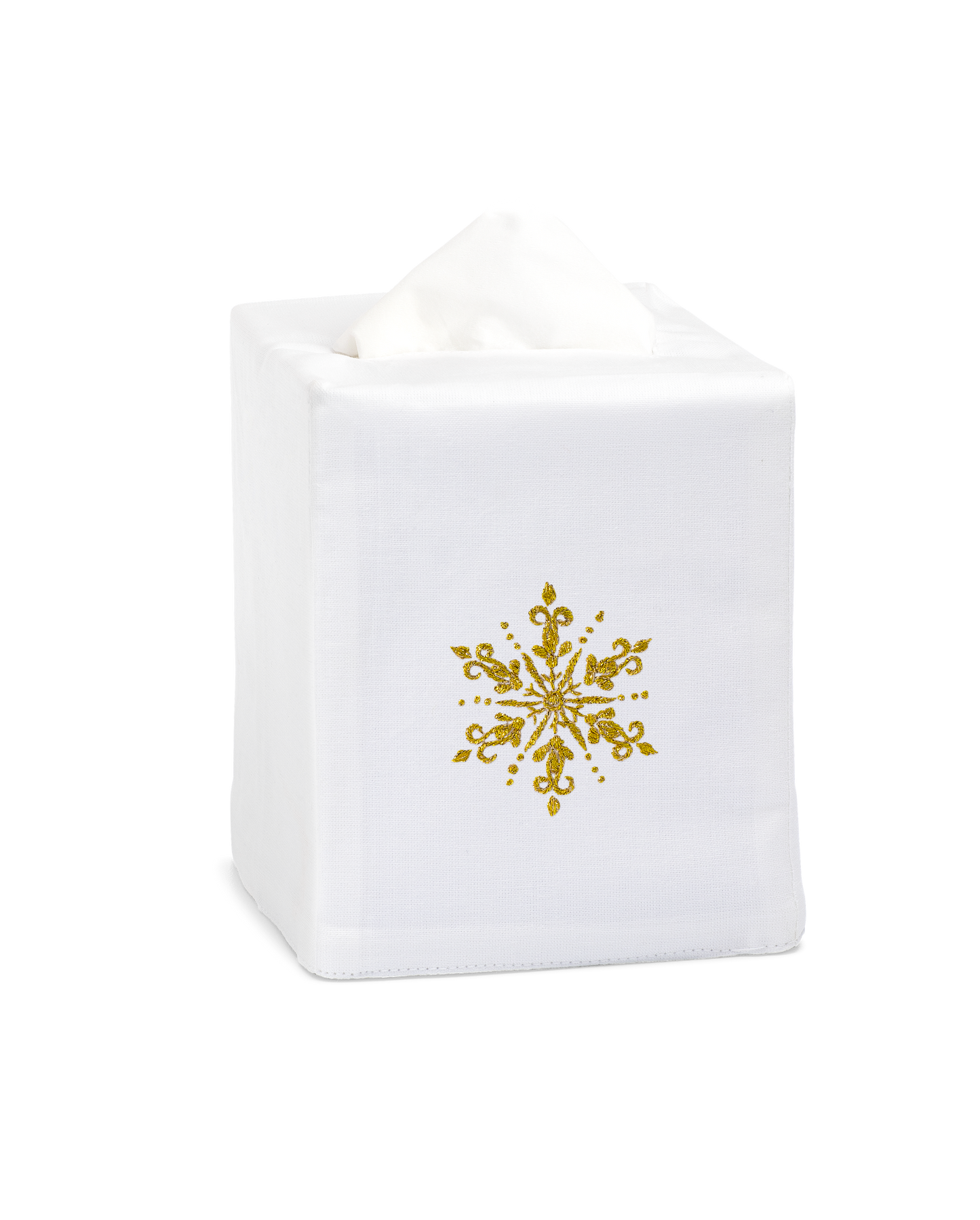 Snowflake Gold Tissue Box Cover