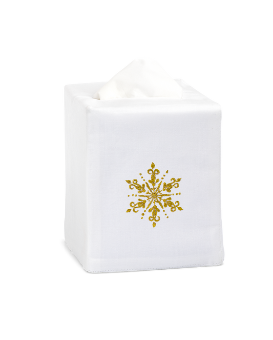 Snowflake Gold Tissue Box Cover