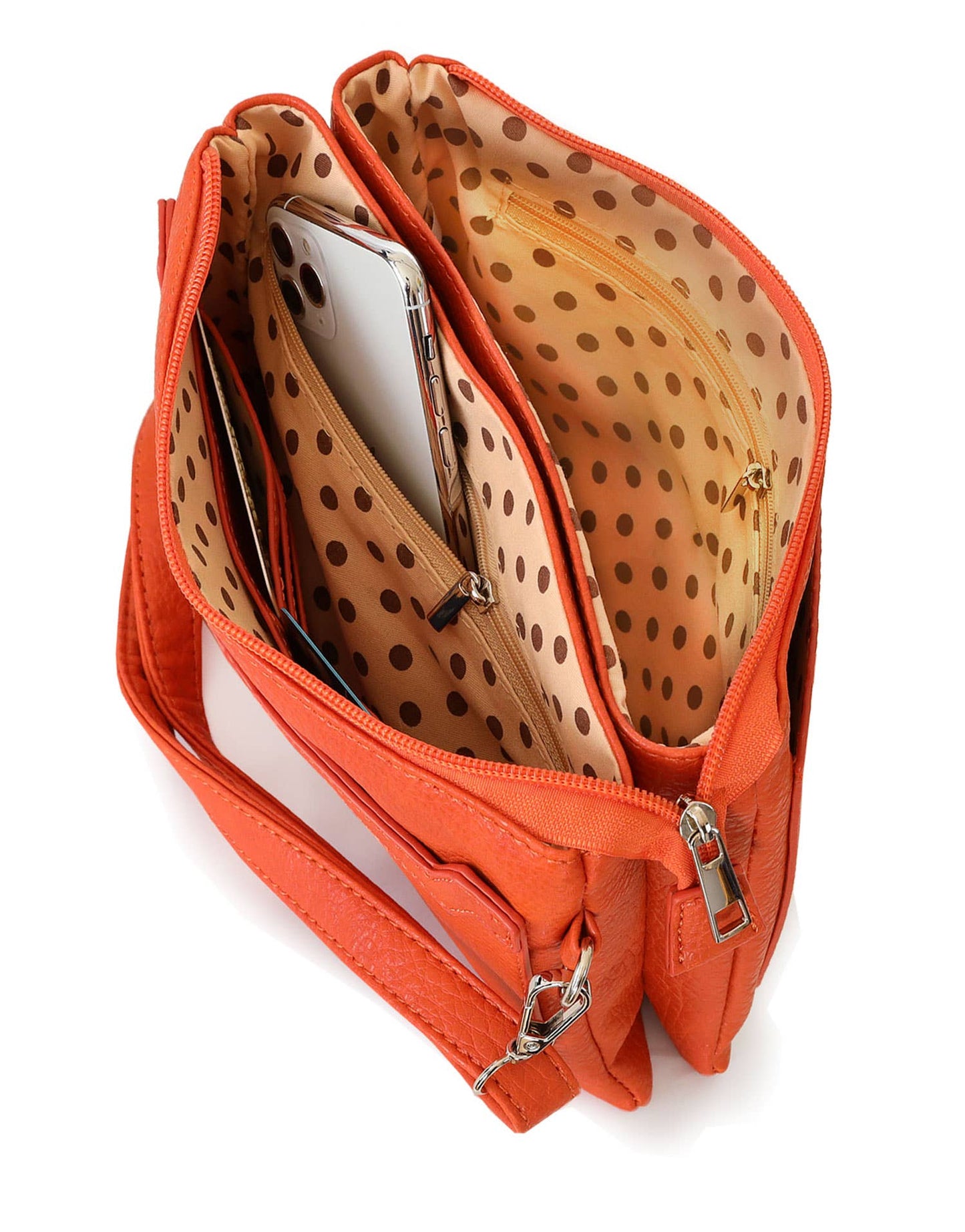 Versatile Vegan Leather Crossbody Bag: Red