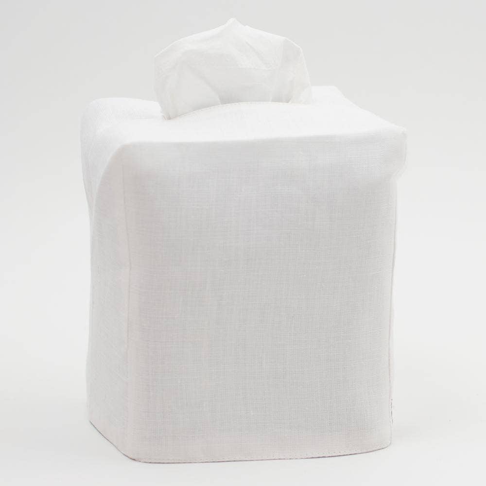 Heirloom Linen Tissue Box Cover: Charcoal