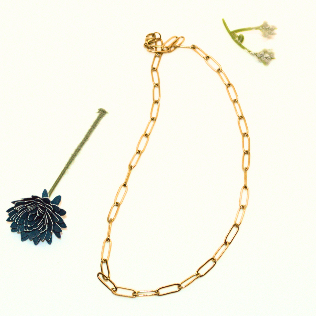 Daily Wear Paperclip Necklace | Dainty Gold Chain