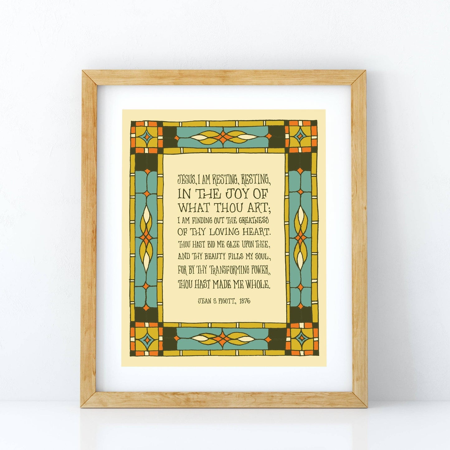 Jesus, I Am Resting, Resting Hymn Art Print - Cream