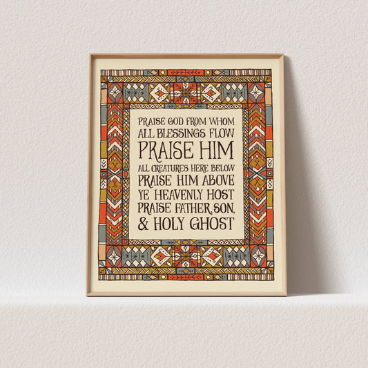 Doxology Hymn Art Print - 16x20