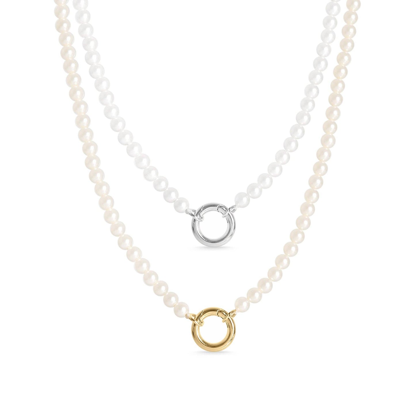 Pearl Charm Keeper Necklace: Kiska / Gold