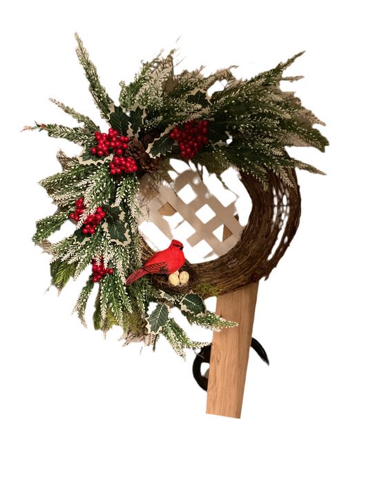 Frosted Cardinal Wreath