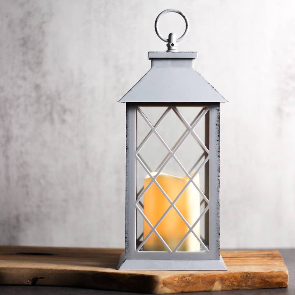 Grey LED Lantern