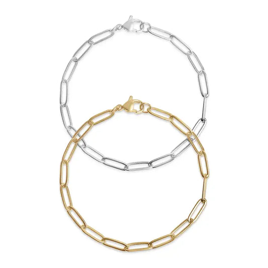 Stainless Steel Paperclip Chain Bracelet