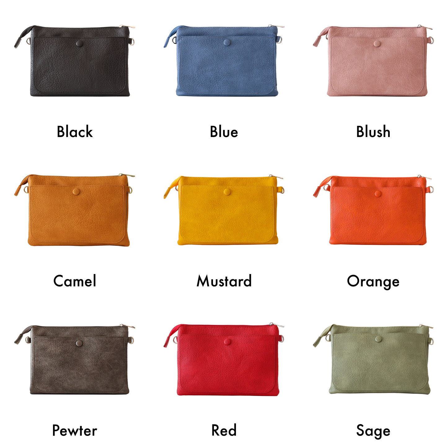 Versatile Vegan Leather Crossbody Bag: Blush