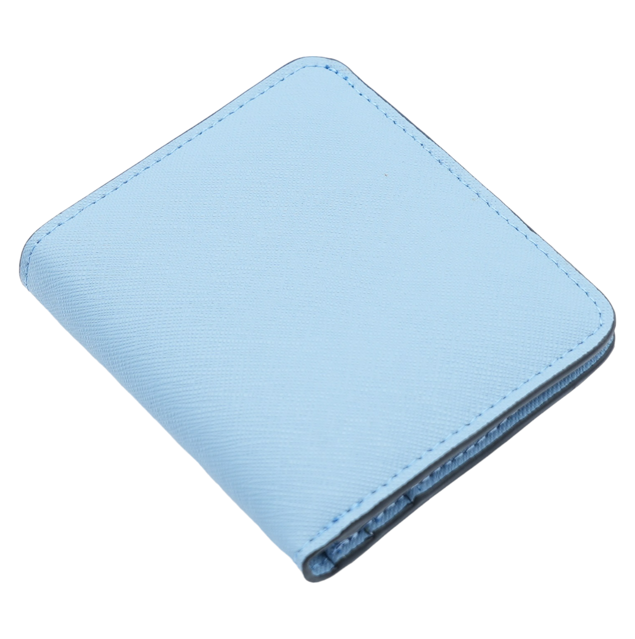 Women's Small Compact Bifold Luxury Wallet With Window ID: Purple