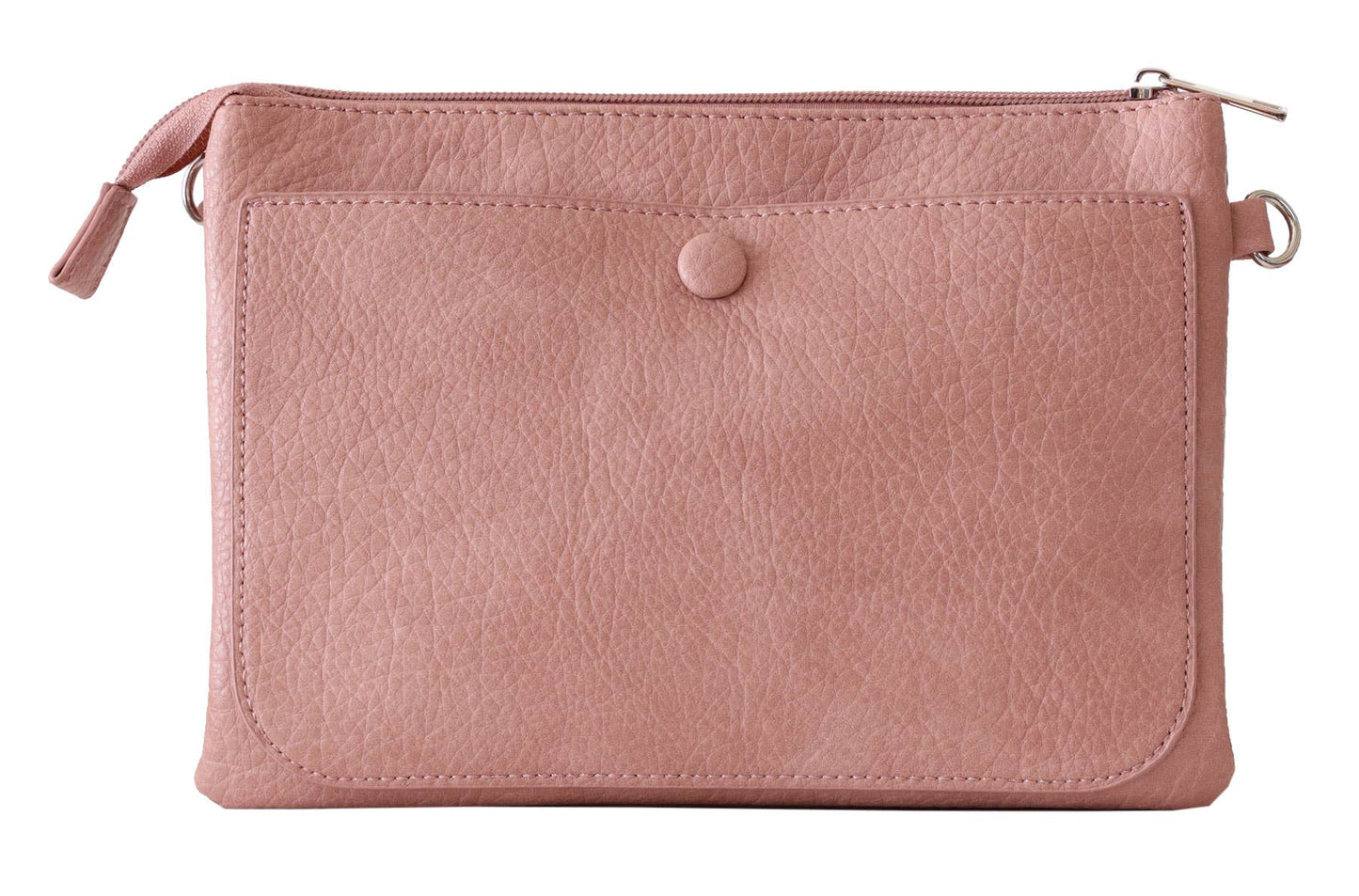 Versatile Vegan Leather Crossbody Bag: Blush