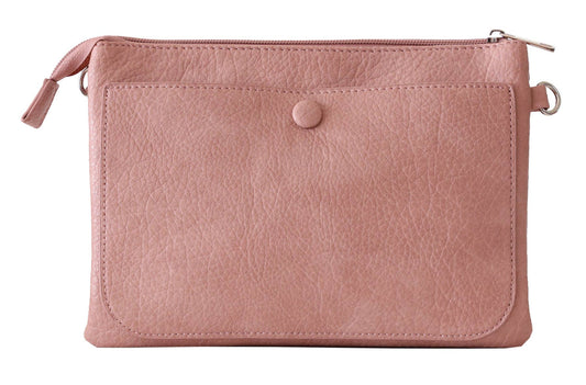 Versatile Vegan Leather Crossbody Bag: Blush