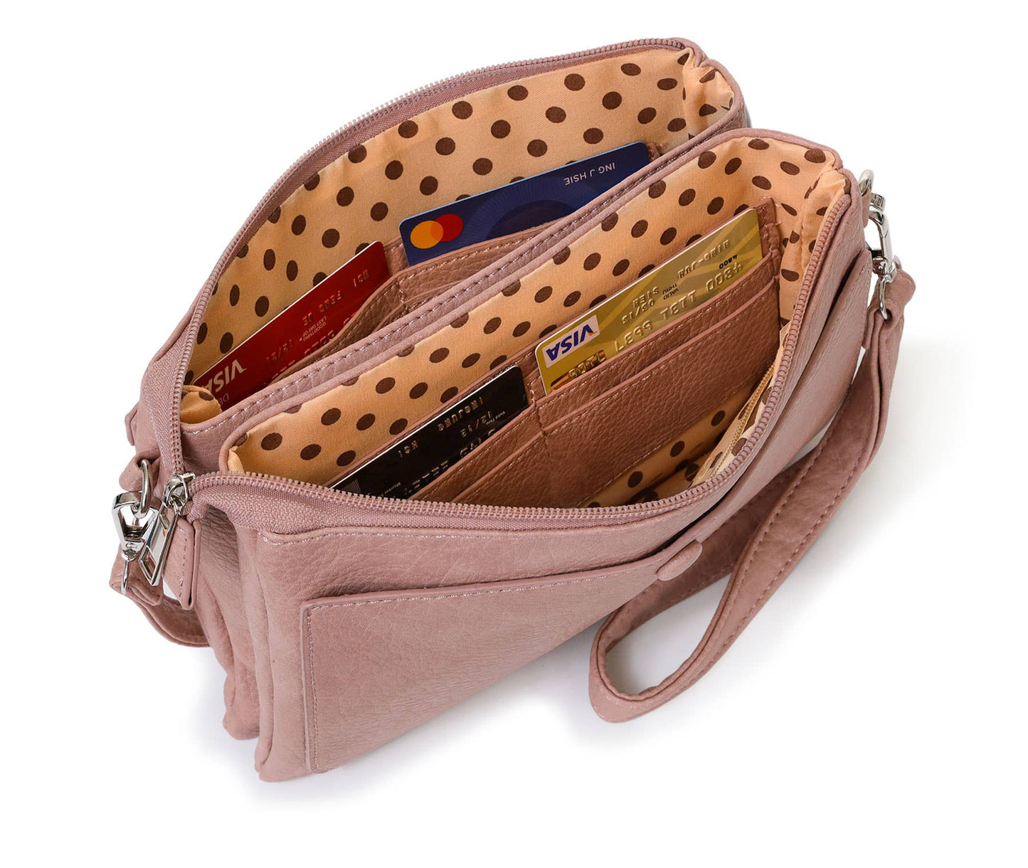 Versatile Vegan Leather Crossbody Bag: Red