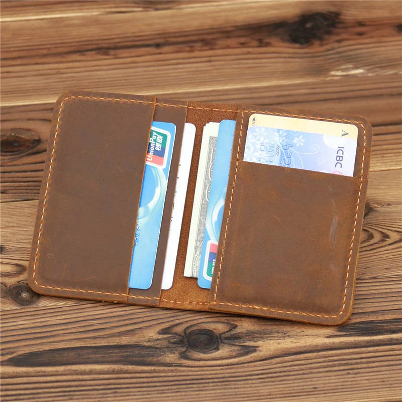 Genuine Leather Wallet, Handmade Wallet: Brown