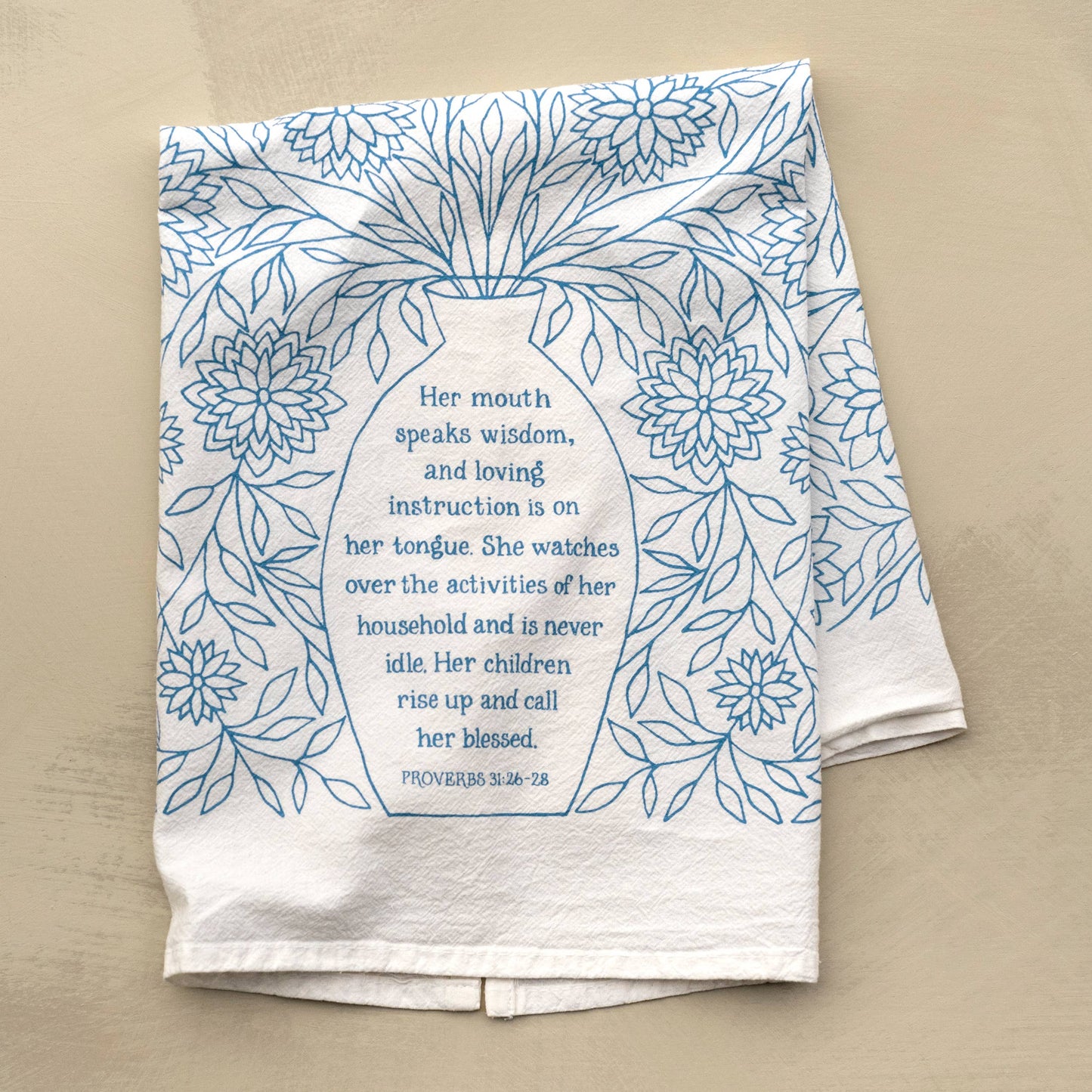 Call Her Blessed Scripture Tea Towel