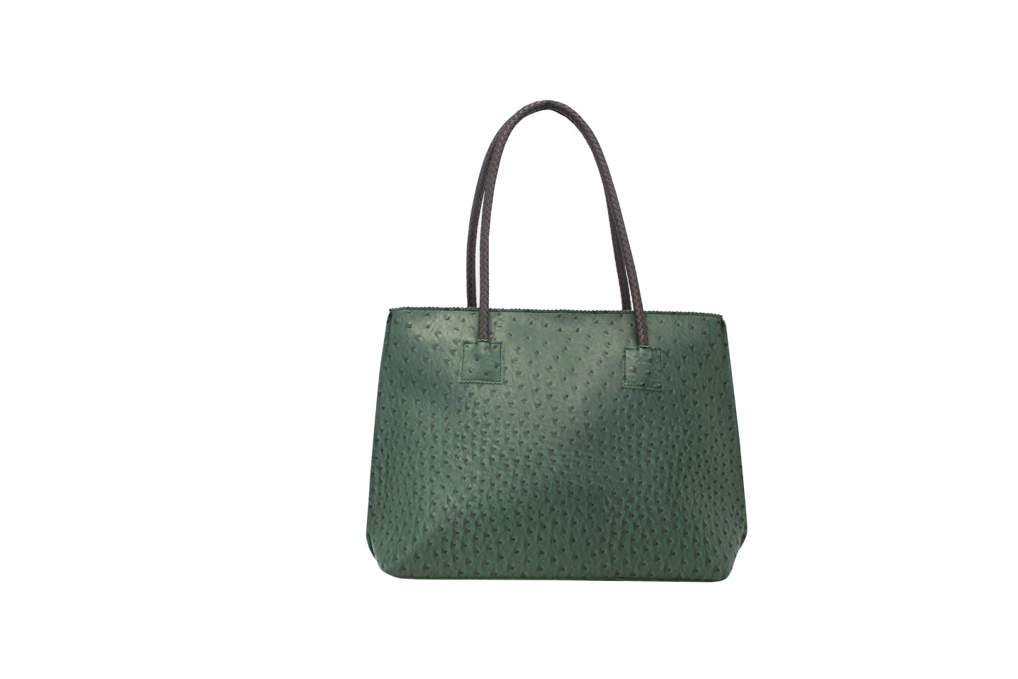 Lightweight Ostrich Zippered Tote Bag: Camel