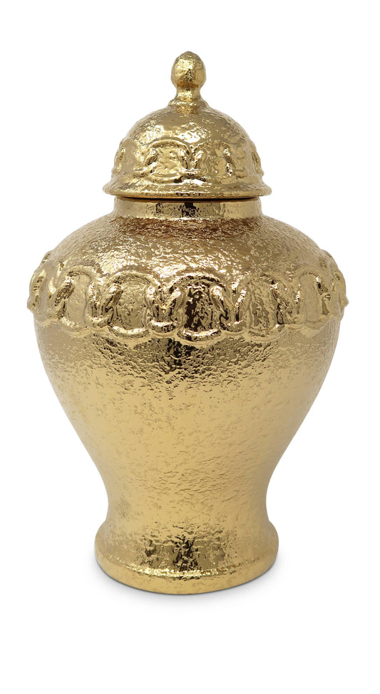 Gold Ginger Jar with Gold Chain Detail: Small