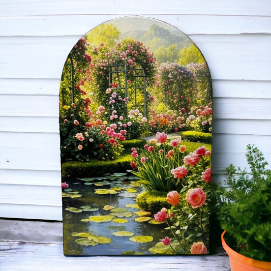 Rose Garden - Printed Wood Arch - Everyday Layering Décor
