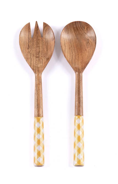LEIGH SALAD SERVERS: YELLOW