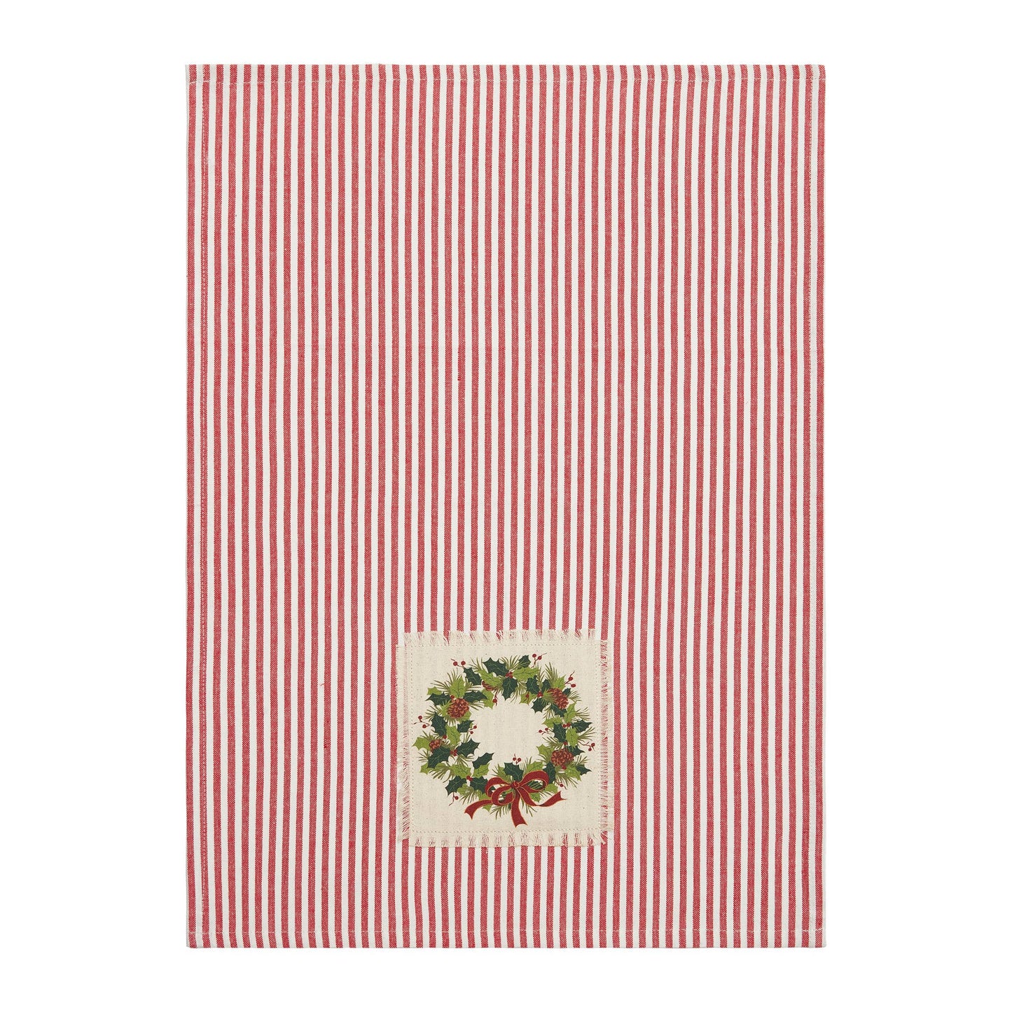 Holiday Patch Stripe Wreath Kitchen Towel