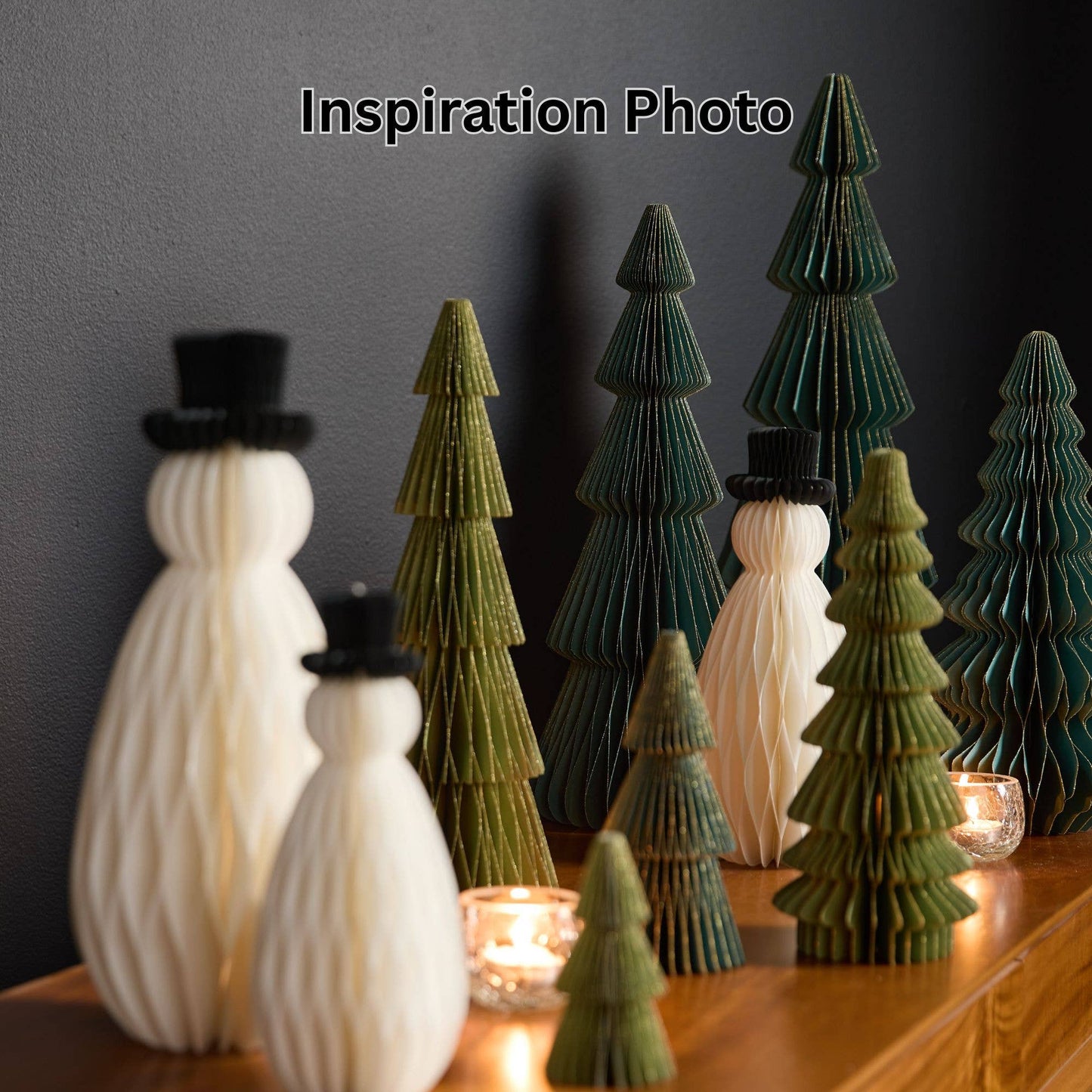 Honeycomb paper angels, ornaments, snowmen, snowflakes: Ivory Angel