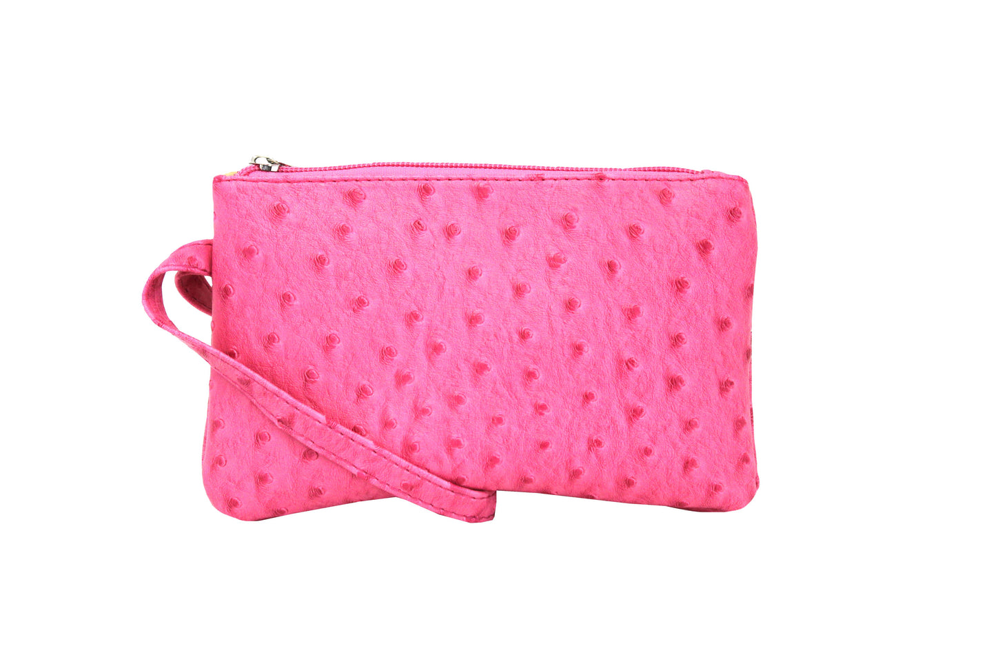 Vibrant Ostrich Wristlet: Camel