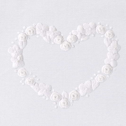 Flower Heart White Tissue Box Cover