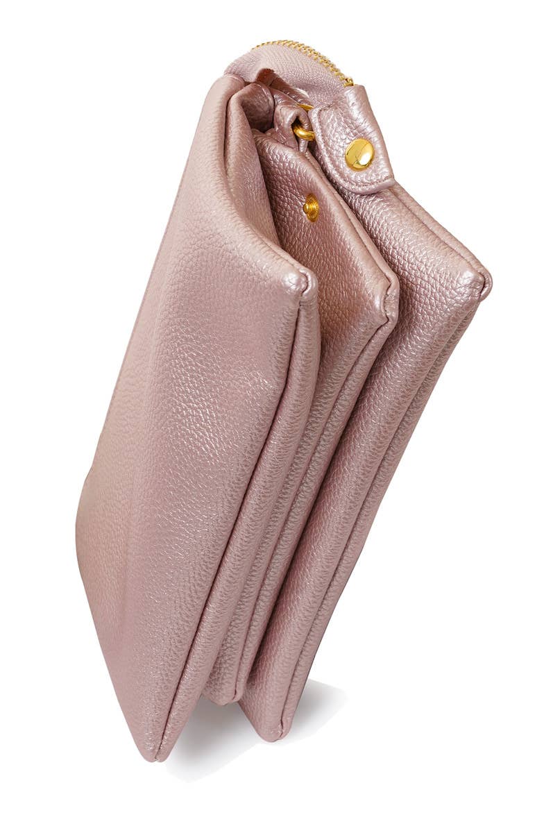 Stylish Lightweight Crossbody Organizer Bag: Light Silver