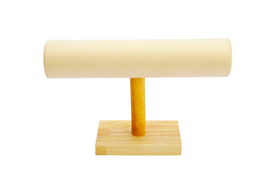 Single Bar Bracelet Jewelry Display with Wooden Base