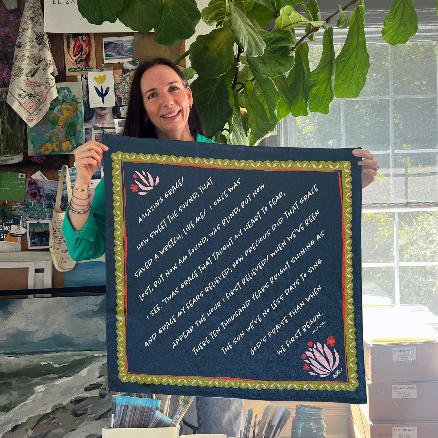 "Amazing Grace" Hymn Tea Towel
