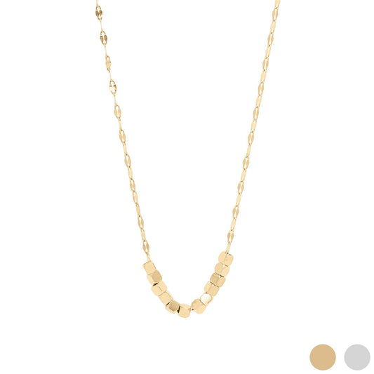 18K Gold PVD Lip Chain Charm Necklace: Gold