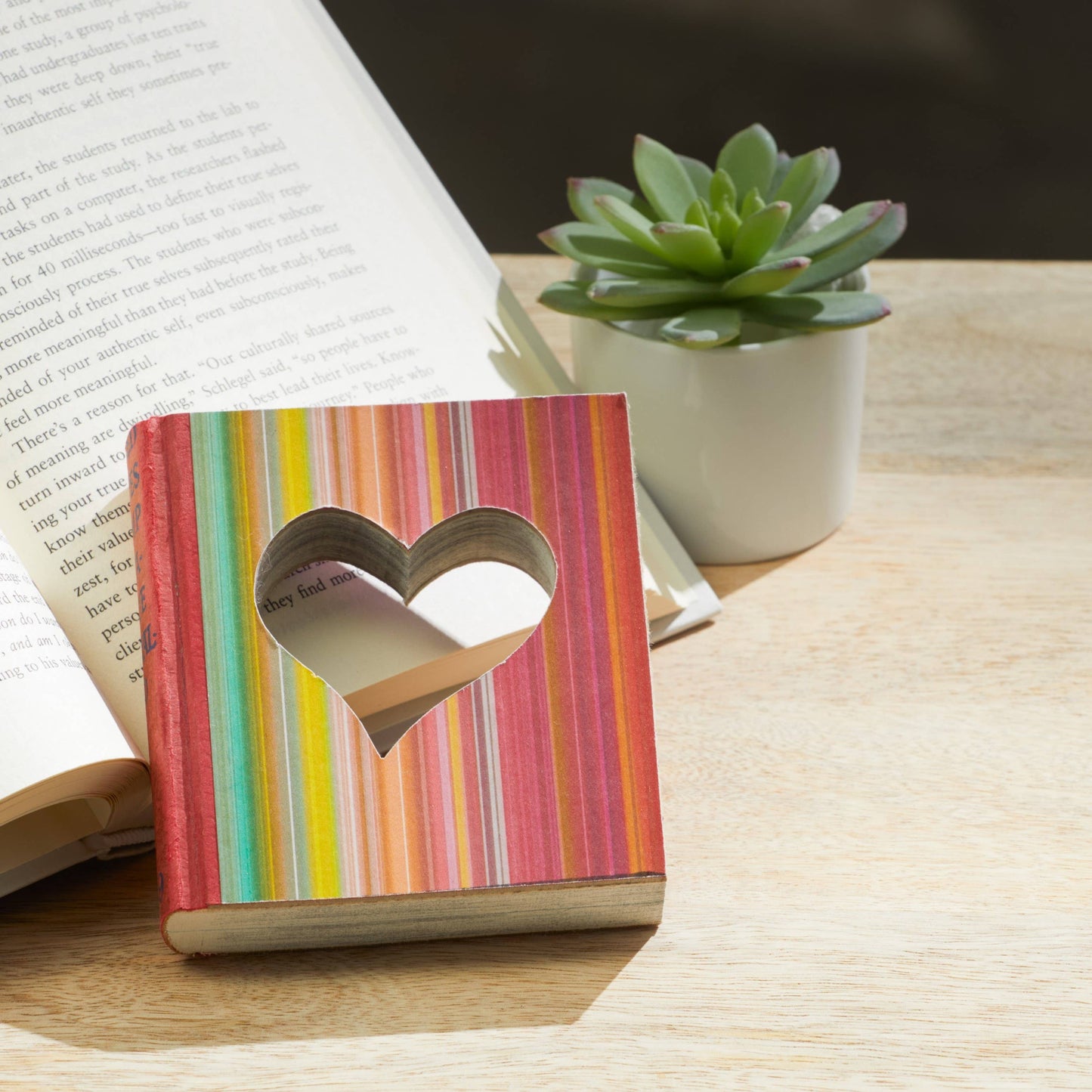 Cutout books, gift for mom, shelf sitters, book lovers: Cat