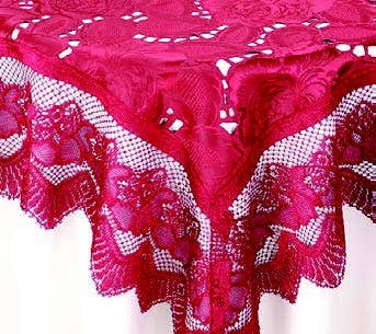 Poly Cutwork & Embroidered Lace Tablecloth