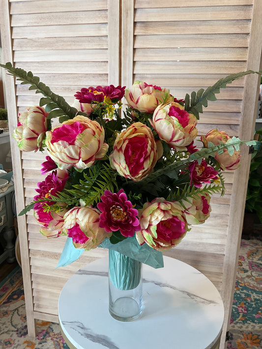 Peony Cemetery Arrangement