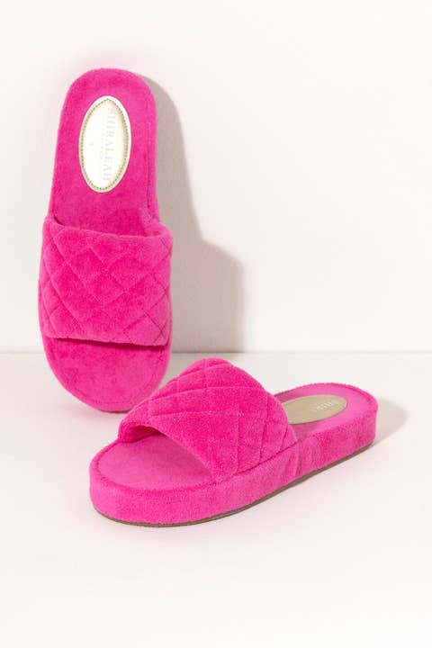 SOL POOL SLIDES, FUCHSIA: Medium